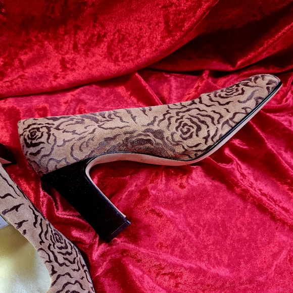 Shoes Vintage PANCALDI Velvet Leather Women Italy 1990s - Picture 7 of 16